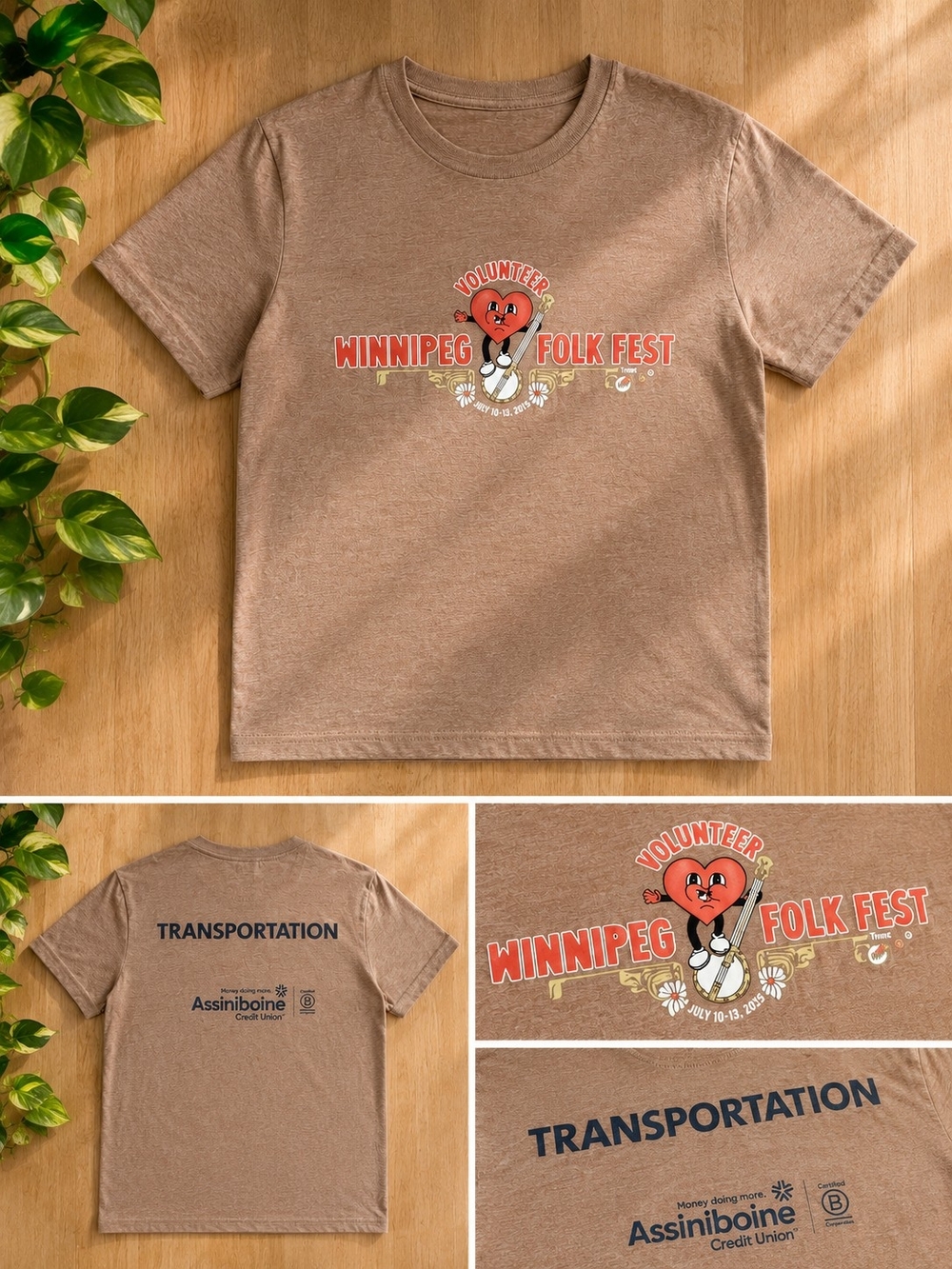 Winnipeg Folk Fest Volunteer Kids' Brown Graphic T-Shirt